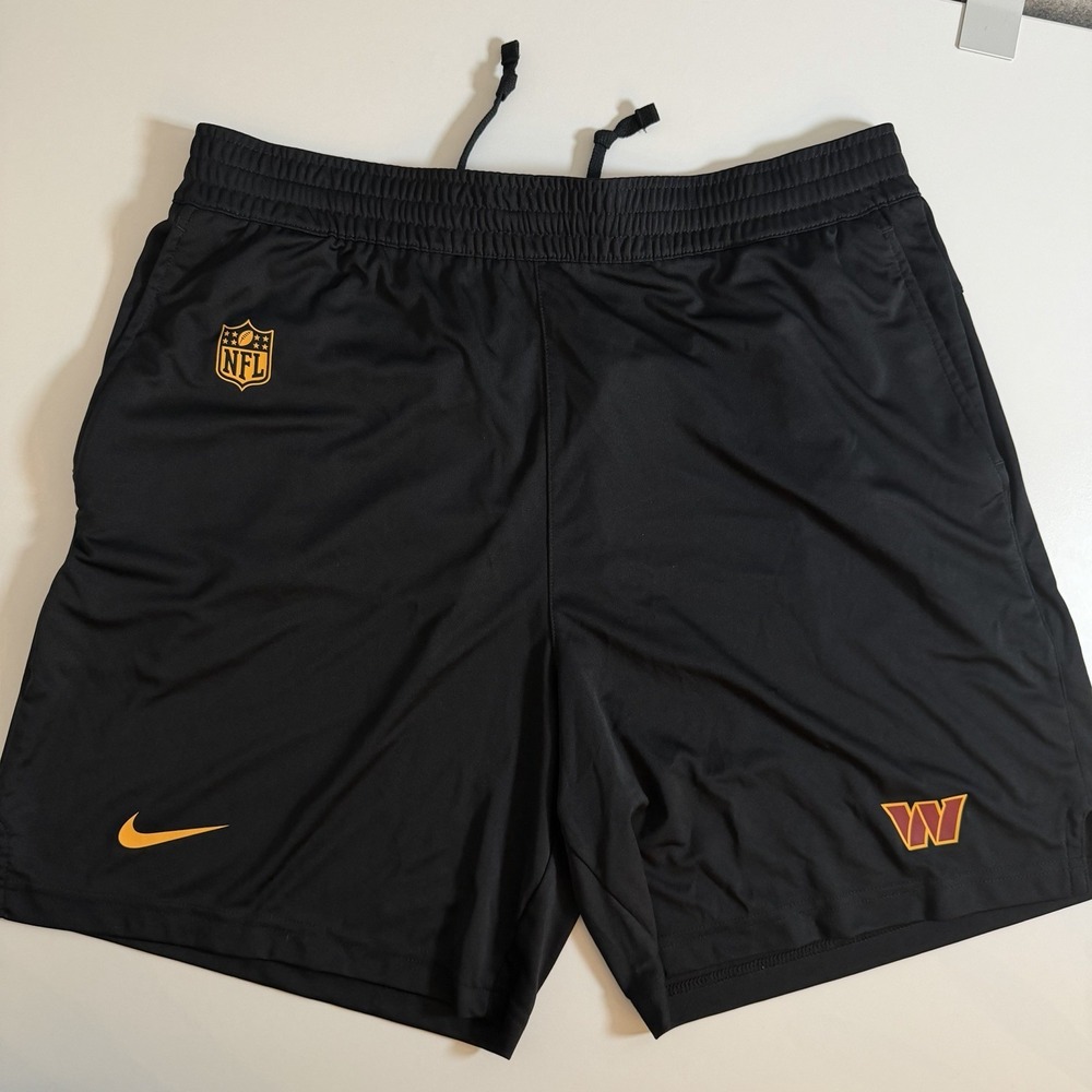 Nike NFL Washington Commanders Black Sideline Performance Shorts Large Drifit